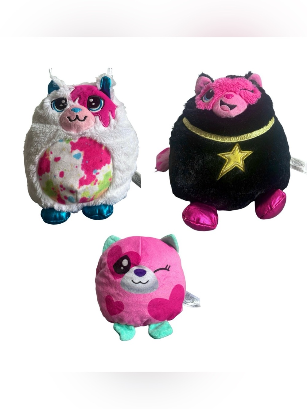 Misfittens Plush Bundle 3 Cats Basic Fun Get Meowt Cute Collectible Lot